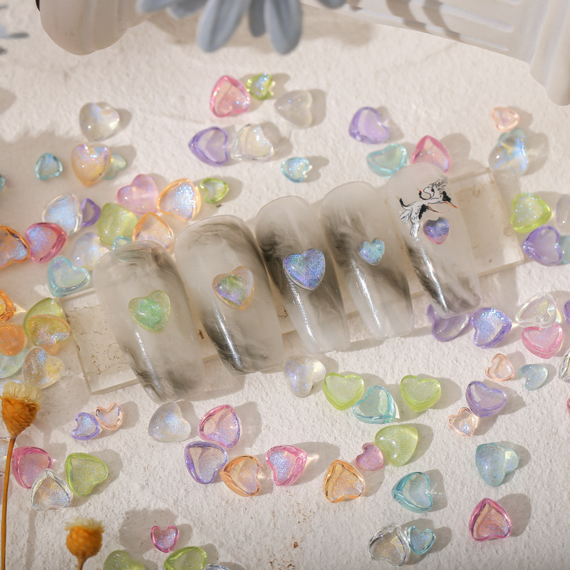 Cross-Border Heart 4mm Small Peach Heart Fantasy Nail Art Stickers Transparent Silver Powder Resin Heart-Shaped Glitter Powder Glossy Mini Jewelry Cross-Border Heart 4mm Small Peach Heart Fantasy Nail Art Stickers Transparent Silver Powder Resin Heart-Shaped Glitter Powder Glossy Mini Jewelry