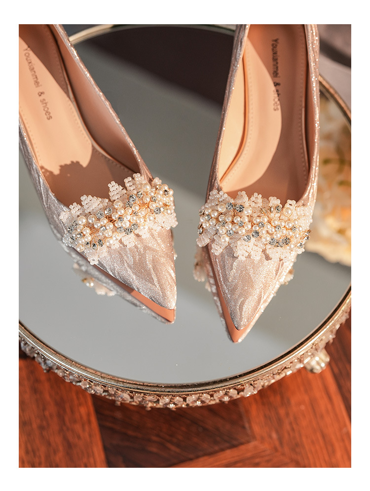 3333C-015 Low Heel Pointed Toe Tiger Skin Pattern High Heels Comfortable Elegant Women's Shiny Wedding Party Shoes_voghion.com