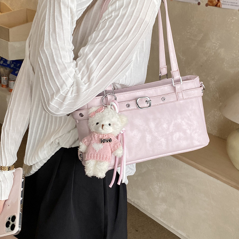 Bolsa de viaje simple para mujeres 2026 primavera nueva sensación diaria de hombro brazo bolso de nicho bolso de tramo inclinado ocio