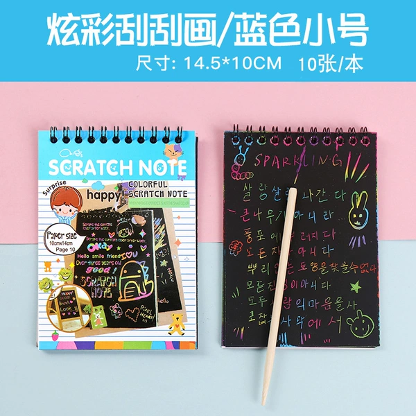 Small blue book with pictures