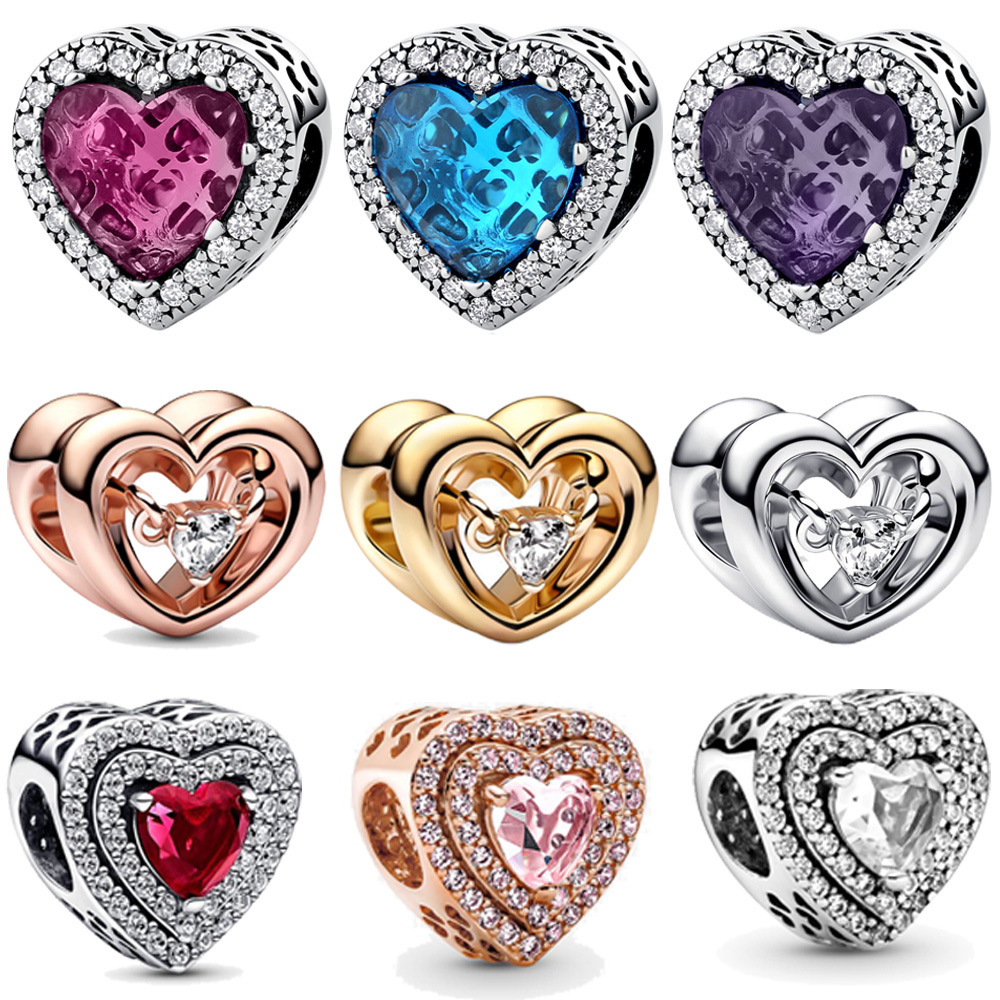 Cute Sweet Heart Shape Copper Plating Silver Plated Jewelry Accessories display picture 1