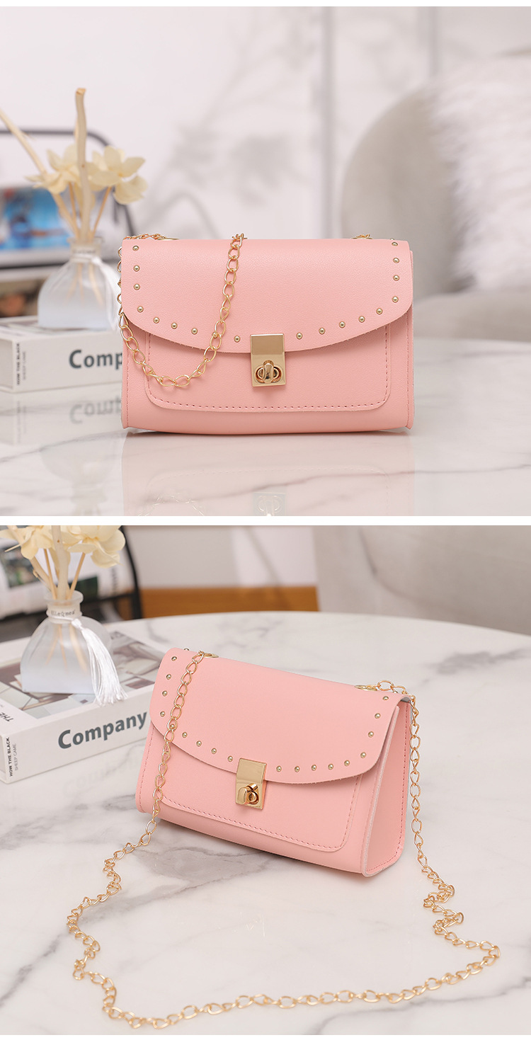 Women's Small Pu Leather Solid Color Fashion Square Flip Cover Crossbody Bag display picture 5