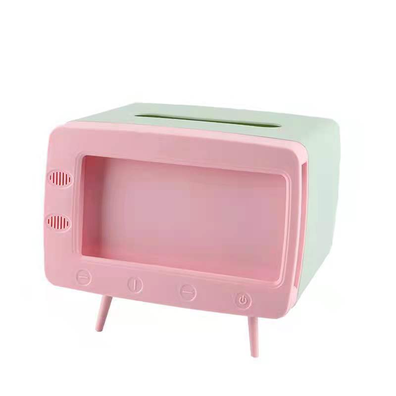 Multifuncional nuevo creativo lindo TV caja de pañuelos sala de estar caja de almacenamiento de escritorio retro TV caja de pañuelos
