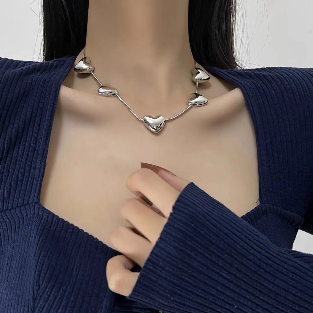 Daily Occasion Heart Shape Alloy Simple Style Alloy Necklace