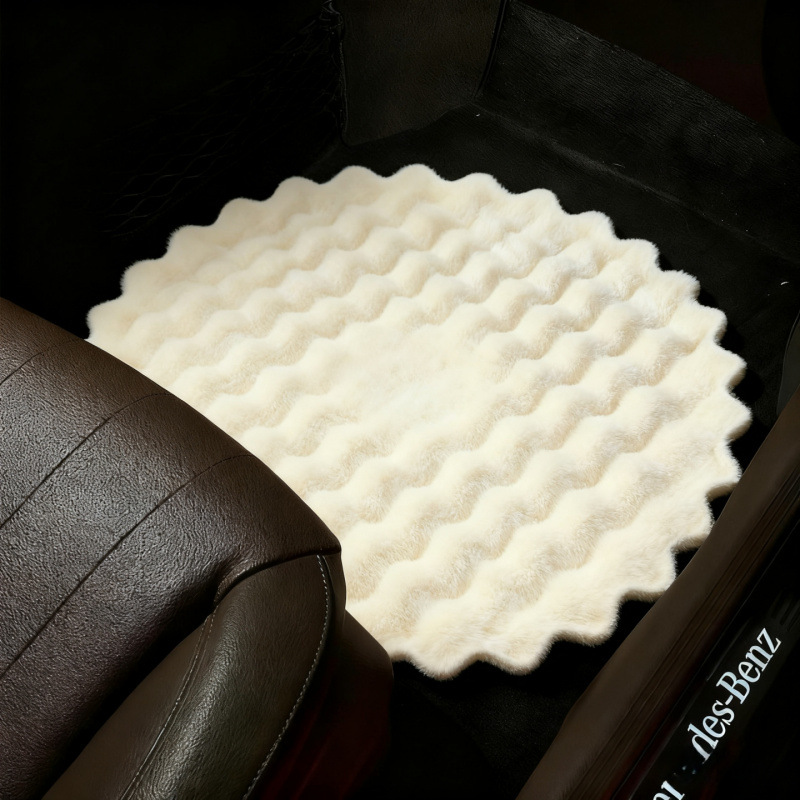 汽车脚垫女生通用地垫主驾驶可爱卡通车内防脏单车垫地毯冬季毛绒