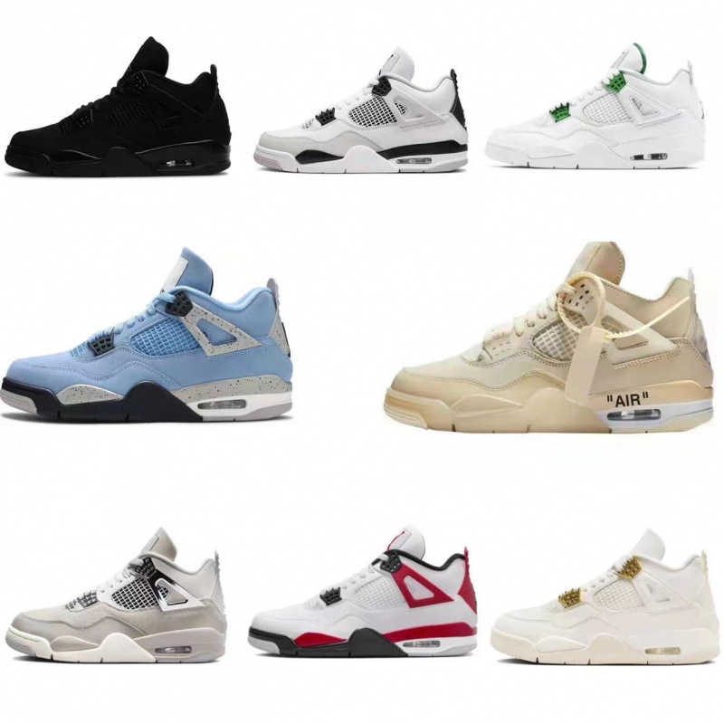 クロスボーダー AJ4 ホワイトセイルホワイトセメントパリエアクッションバスケットボールシューズジョー 4 滑り止め男性と女性の靴スポーツシューズ 36-46|undefined