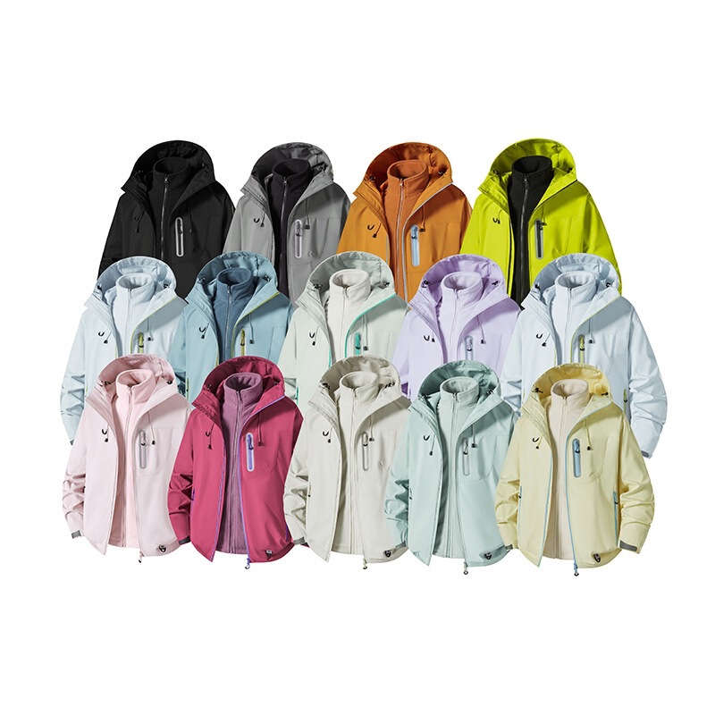 Ib Same Style Jacket for Men and Women, Spring, Autumn, and Winter Outdoor Three-Proof Windbreaker, Trendy Dopamine Casual Versatile Loose Hooded Jacket