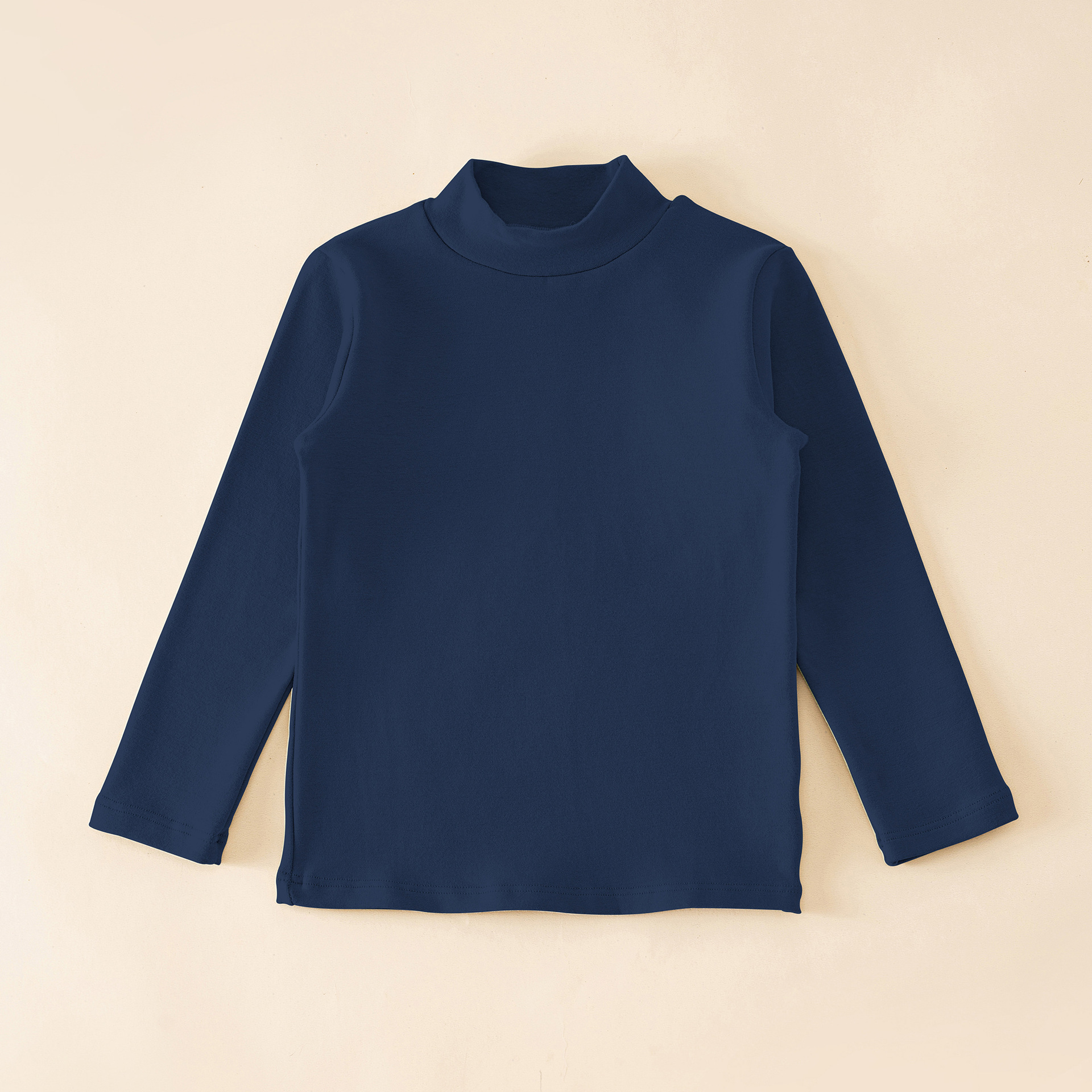 Camiseta térmica de otoño e invierno para niños, ropa infantil clase A, camisa de otoño para niños, camiseta interior de cuello medio alto de color liso para niñas.