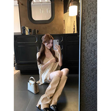 小香风不过膝长筒靴女2025年秋冬新款骑士靴法式复古大筒围裤管靴