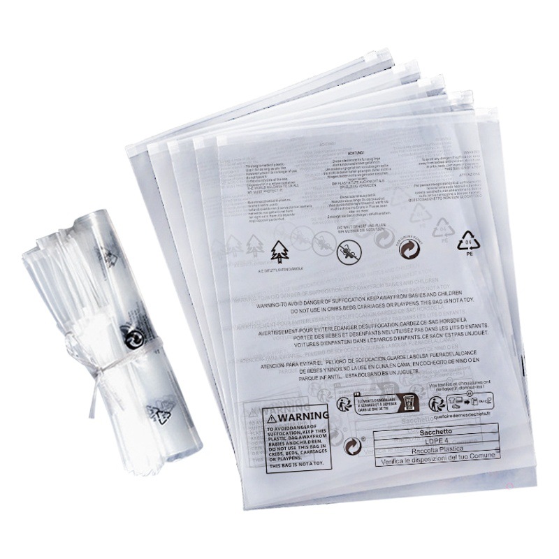 Bolsa de embalaje universal transparente para ropa interior con cierre de cremallera de advertencia, bolsa de embalaje para ropa Temu Amazon.