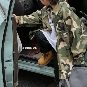 Autumn children's fashion Cool boy camo shirt Korean version of the big boy handsome wear a new children's long-sleeved thin coat - ShopShipShake
