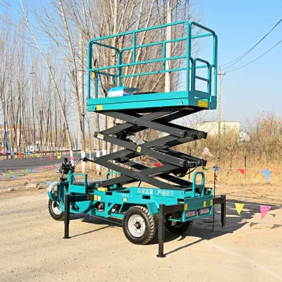 Electric Three-Wheel Lift Vehicle, Vehicle-Mounted Lifting Platform, High-Altitude Work Lift Platform, Hydraulic Three-Wheel Lift (Avtomobil fırlanan platformaları) - upgrade-4m-adjustable-platform-prepayment