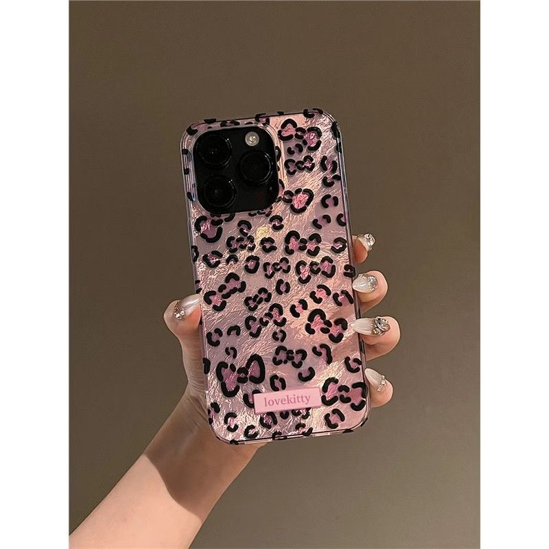 クリエイティブなグラデーションピンクのヒョウ柄は、Apple 17 Pro Max、人気の16新モデル、13大穴、15 Pro、アイスランド14 INSに適しています。|undefined