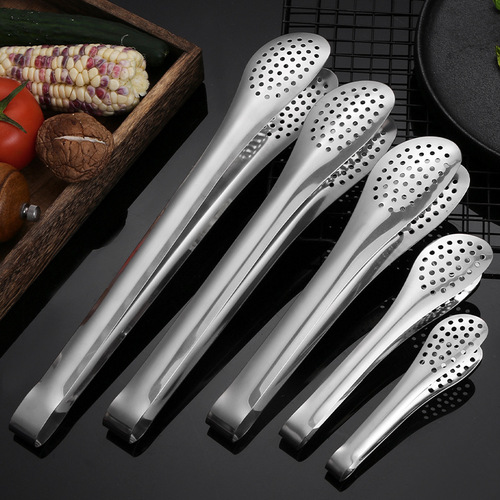 Stainless steel food tongs multifunctional mesh exquisite food tongs restaurant baking bread tongs cold barbecue tongs