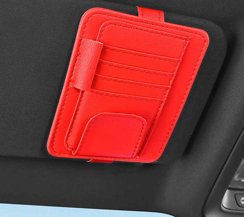 Car Sun Visor Storage Clip Multifunctional Car Glasses Clip Card Business Card Id Clip Bill Interior Storage Bag