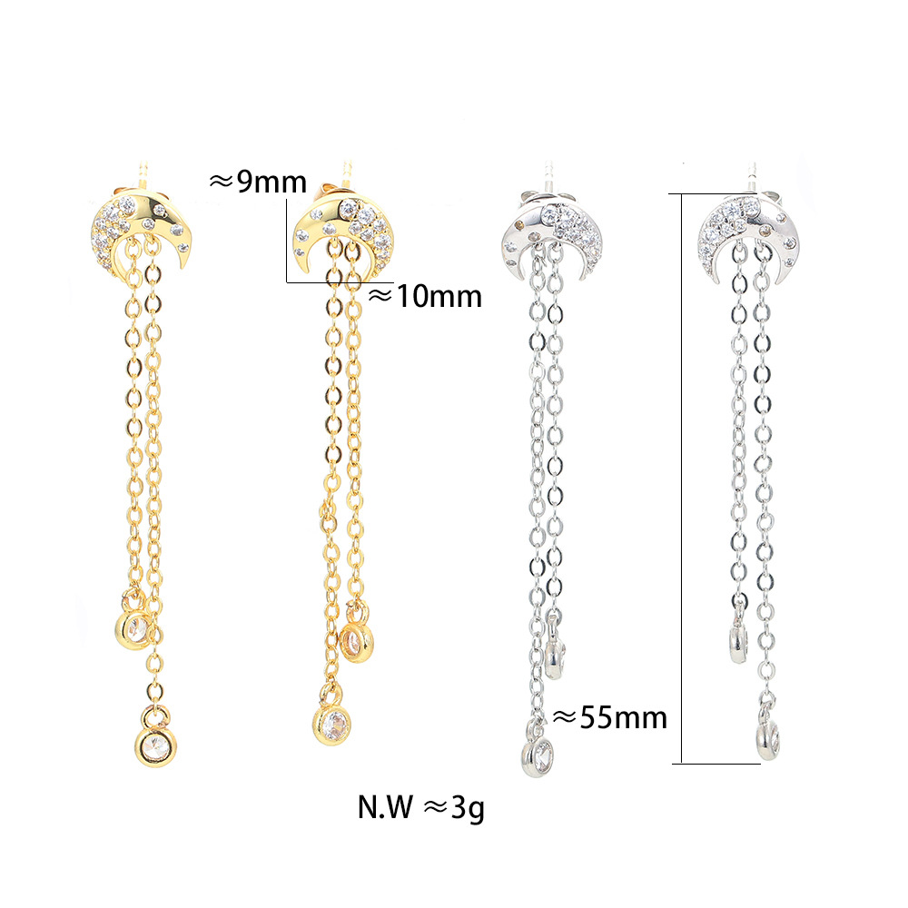 Unisex Gender Korean Long Tassel Copper Earrings