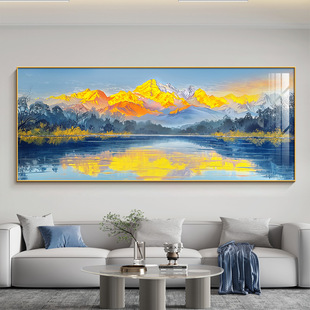 High-End Atmospheric Business Office Decorative Painting with Landscape Painting Meaning Good for Living Room Hanging Painting Against the Background of Jinshan Zhongtang