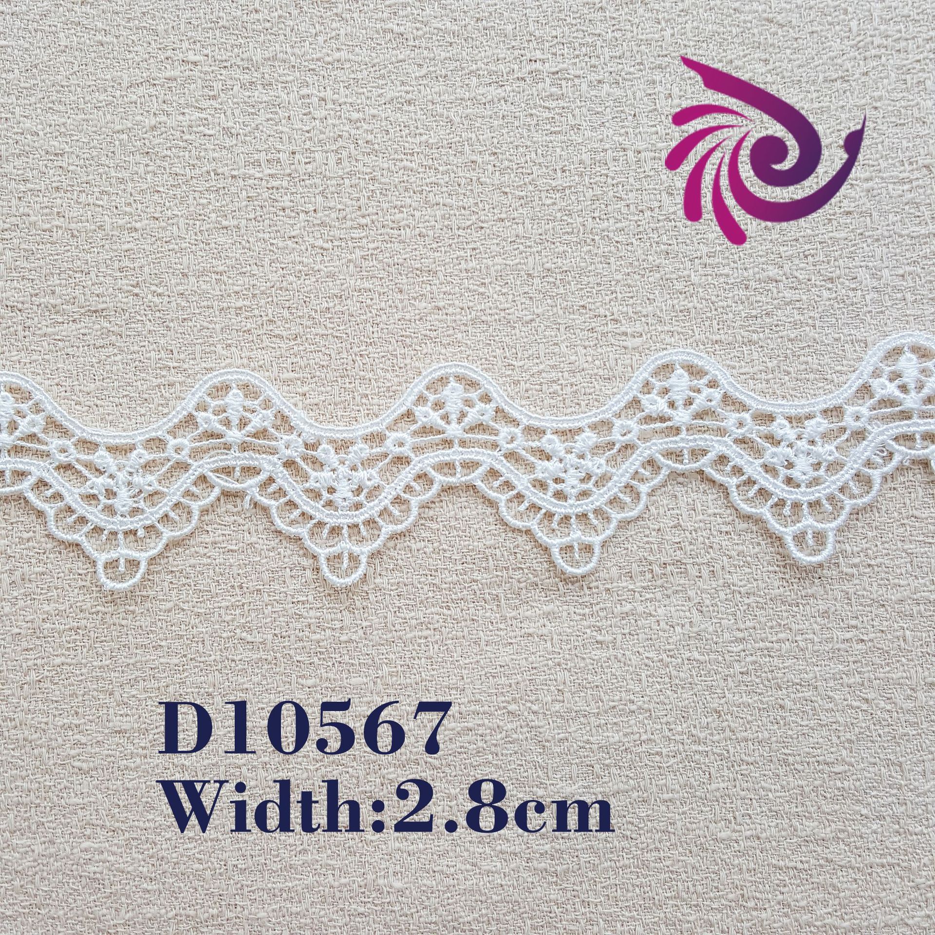 2.8cm涤纶丝刺绣衣领配饰 镂空雕孔衣领辅料 涤光绣花童装花边