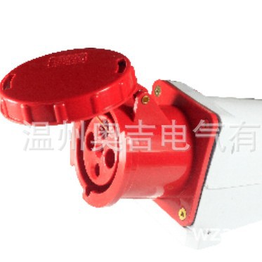 工业插座 63A明装插座AJ-134防漏电电源防水防水插插头