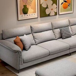 New Italian Minimalist Fabric Sofa Breathable Cotton and Linen Home Sofa Living Room Small Apartment Modern Simple Straight Row