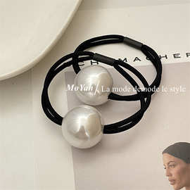 日韩简约基础大珍珠皮筋女2022新款气质扎头发头绳高弹力发绳发饰