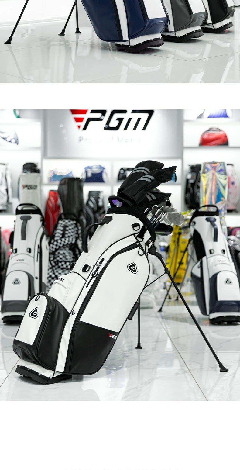Túi đựng gậy golf PGM chống nước nhẹ có giá đỡ, dạng ba lô đeo vai, cao 130 cm — Túi QB073 màu trắng và xanh lam [không có que], Túi bóng trắng xám QB073 [không cần thanh], Túi bóng trắng đen QB073 [không có gậy] chi tiết 9