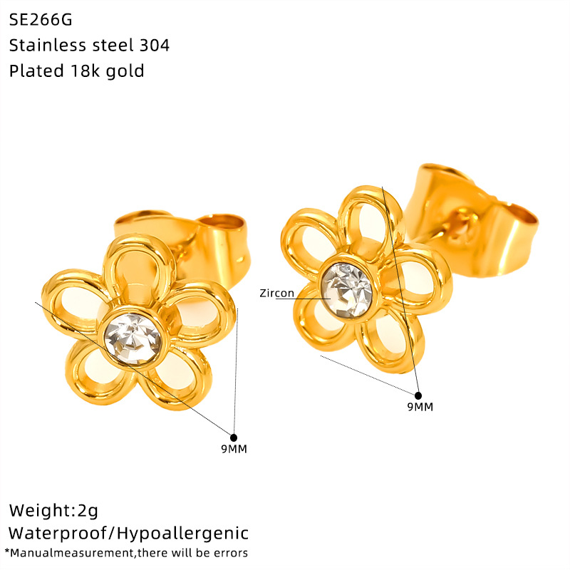 304 Stainless Steel Ear Needle Material 1 Pair IG Style Classic Style Heart Shape Flower Bow Knot 304 Stainless Steel Ear Studs