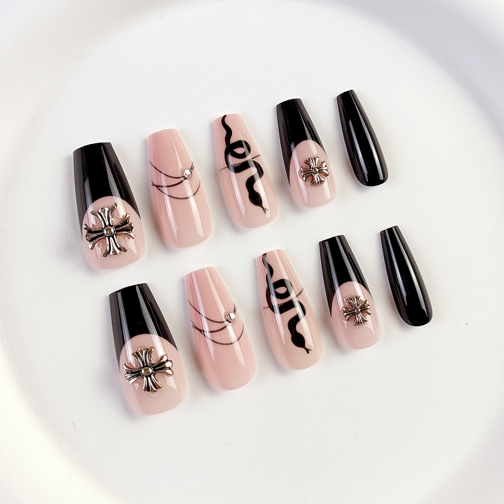 Ventas transfronterizas calientes de parches de uñas de diamantes, personalidades de serpiente frescas para usar uñas, temperamento frío y brillante, parches de uñas elegantes
