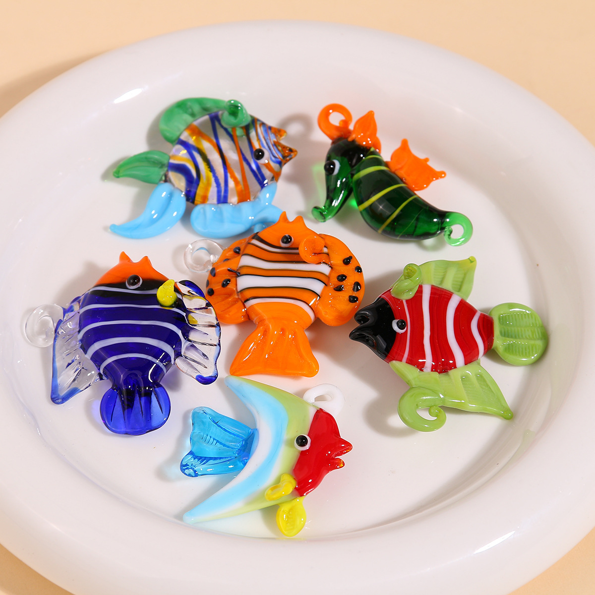 17g Weight Pendant Jewelry Making Type 35MM Jewelry Making Size DIY Jewelry Accessories Classification 1 Piece Quantity glass Material Fish Pattern All Seasons Season IG Style Style 1 Piece 35MM Glass Fish Pendant 10