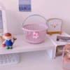 Fuchsia round storage basket
