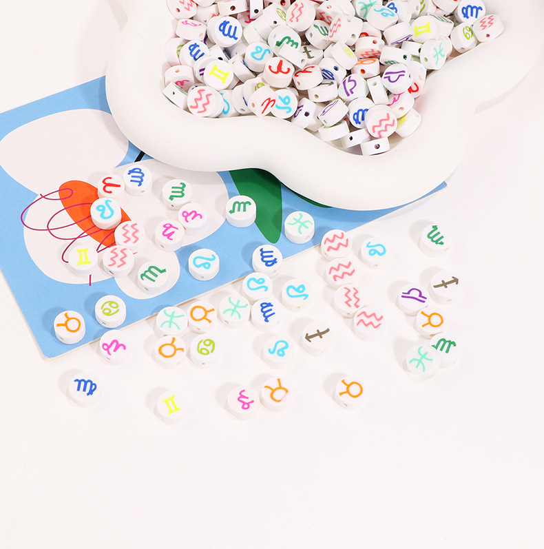 soft clay Material Constellation Pattern 1 Piece Soft Clay Constellation DIY Jewelry Accessories Beads