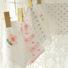 Tulip French floral jacquard pure cotton mid-waist women's underwear small fresh and cute triangle girl student sweet