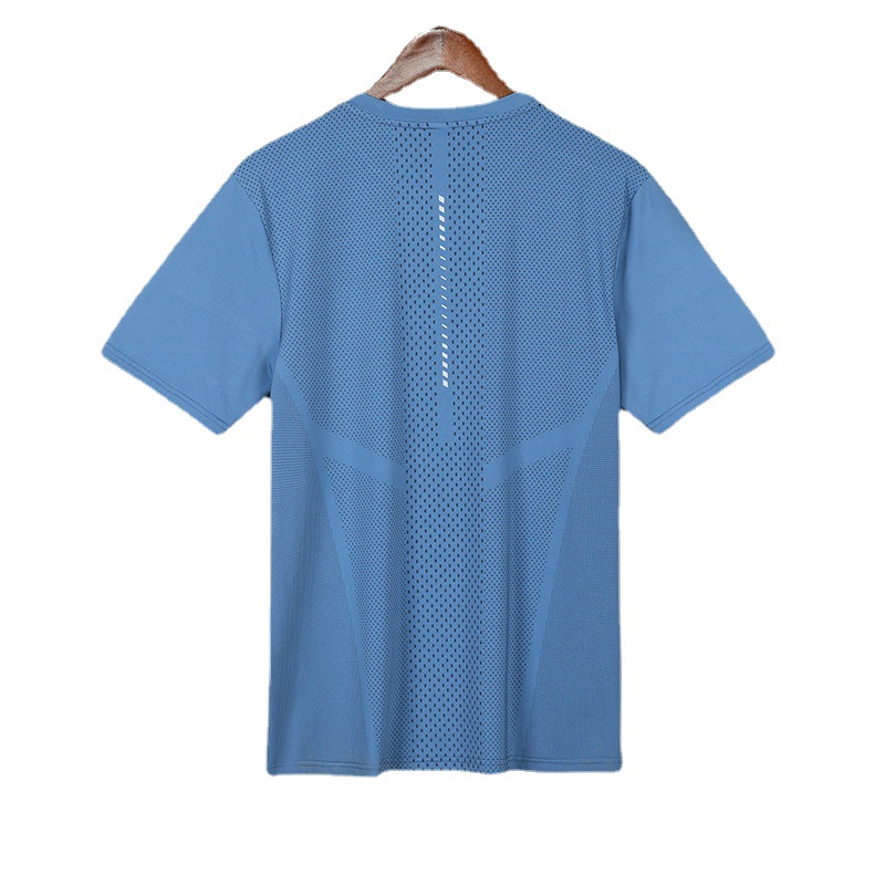 Versión ligera transfronteriza de la camiseta de nailon de secado rápido para hombre Amazon eBay fitness corriendo cuello redondo verano nuevo deporte manga corta