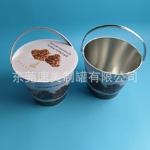 万圣节礼品盒圣诞罐手拎小加盖铁桶铁罐  收纳儿童玩具糖果