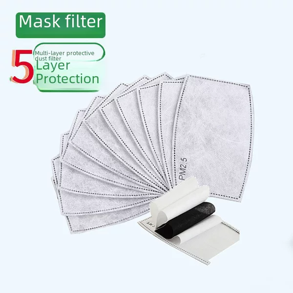 Mask protection pm2.5 filter 5-layer protective filter element activated carbon filter cloth mask gasket factory wholesale