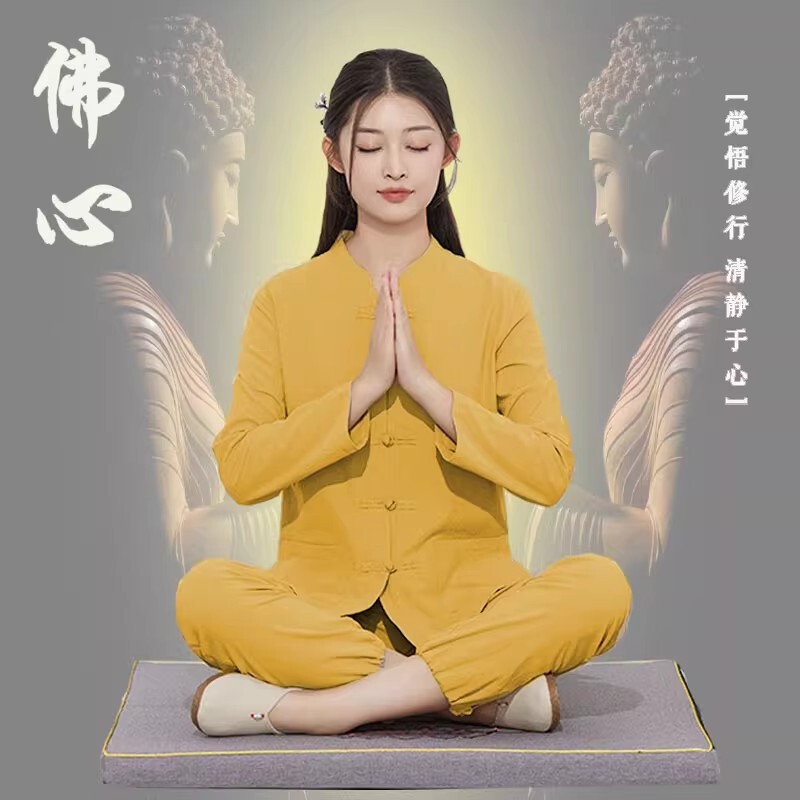Meditation Clothing for Women, Buddhist Zen Clothing, Plain Clothing, Zen Clothing, Cotton and Linen Suits, Temple Worship Clothing, Laymen's Clothing for Men