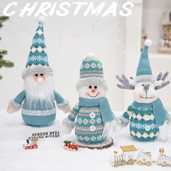 クロスボーダークリスマス装飾人形青い雪だるまかわいい布人形布人形ホームデスクトップ装飾品