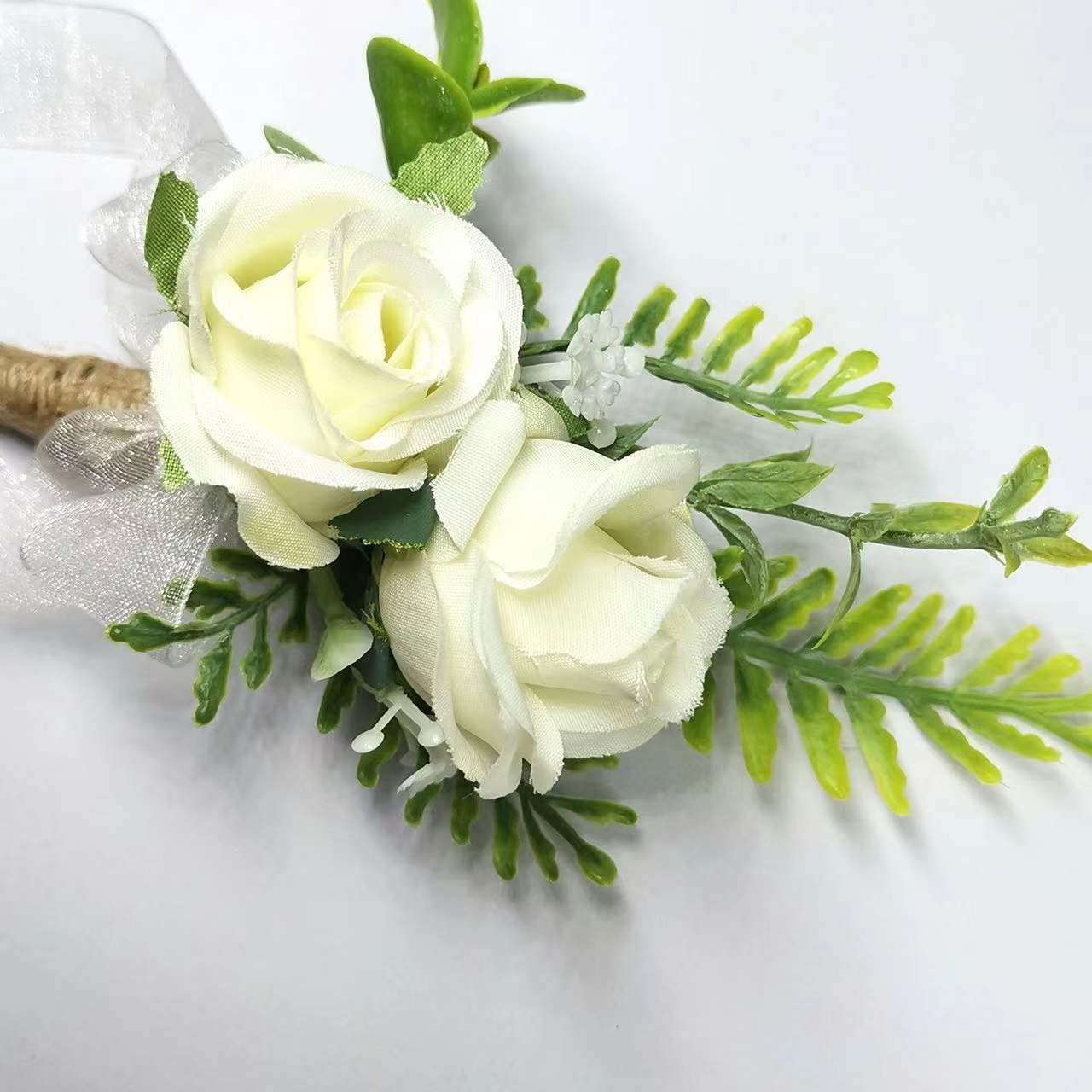 亞馬遜仿真結(jié)婚胸花歐式伴娘高檔婚禮伴郎迎賓嘉賓襟花熱銷胸花