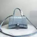 Crocodile pattern sky blue silver buckle