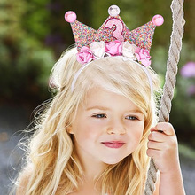 儿童生日派对装饰发箍糖碎花朵皇冠发箍钻石皇冠头箍派对装饰用品