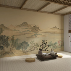 壁装材 8d 立体宋の美的風景背景壁装材リビングルームの装飾壁紙寝室のインターネット有名人の壁装材壁画