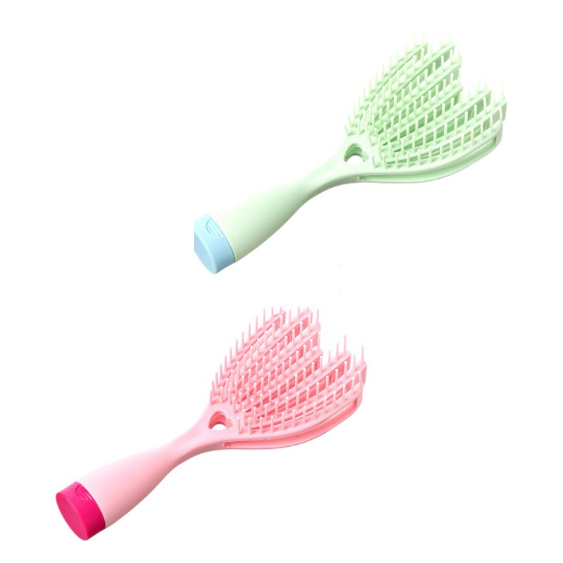 Portable Peine del Pelo elástico hueco mullido peine para las mujeres mojado y seco suave no anudado anti-estática peine masaje