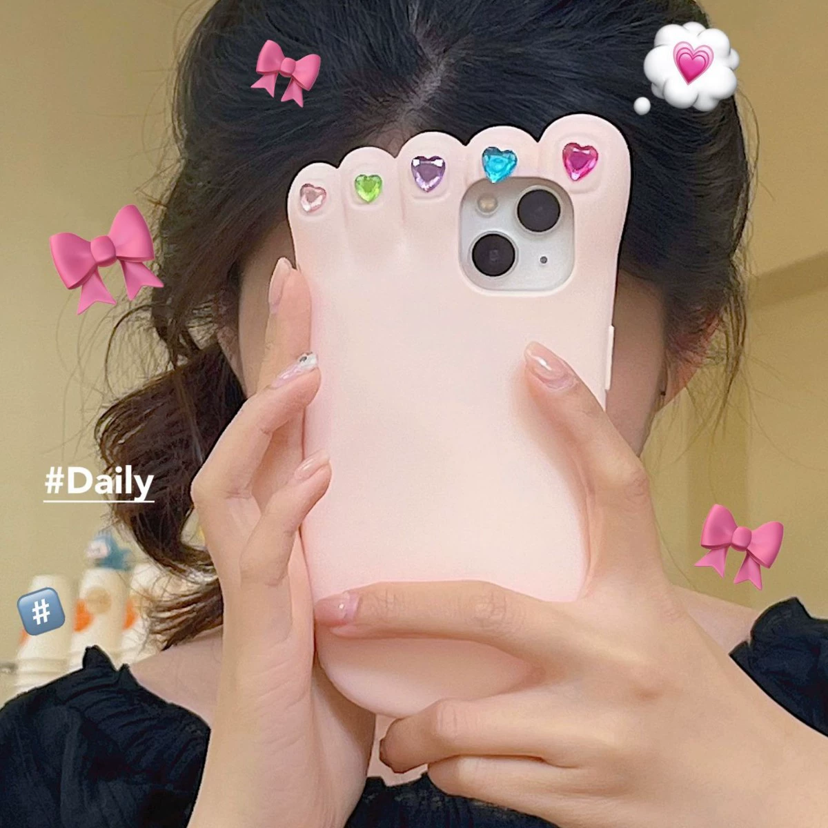 Чехол для телефона (Apple iPhone 11–15) силиконовый защитный чехол с дизайном ногтей на большом пальце, мягкая матовая поверхность