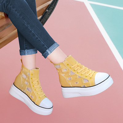 高帮帆布女学生系带2021夏季新款女网红女式布鞋|ru