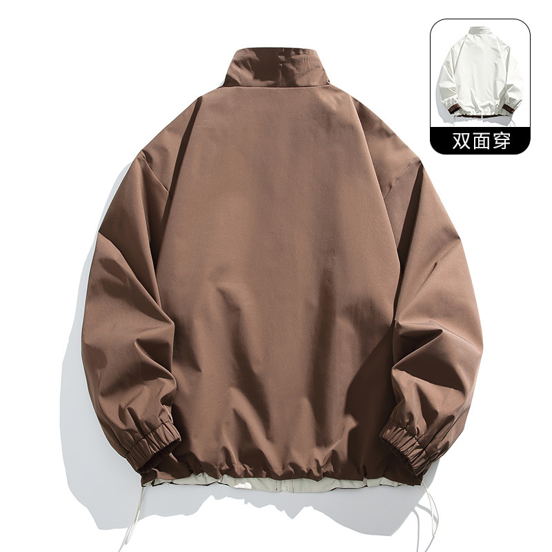 2024 primavera nueva moda casual de color sólido chaqueta de solapa hombre doble cara chaqueta de ropa de hombre