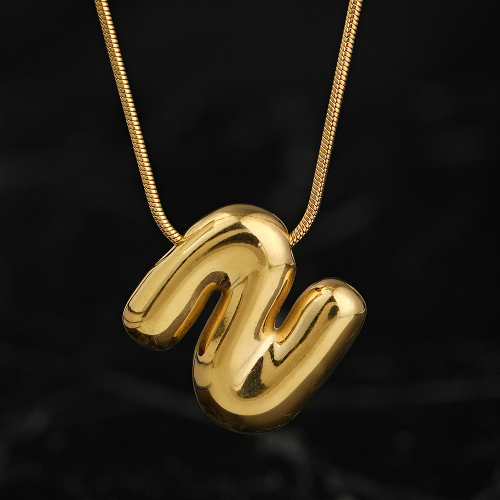 Colgante único venta cruzada de burbujas de fundición 26 collares de letras inglesas accesorios colgante DIY joyas de acero inoxidable
