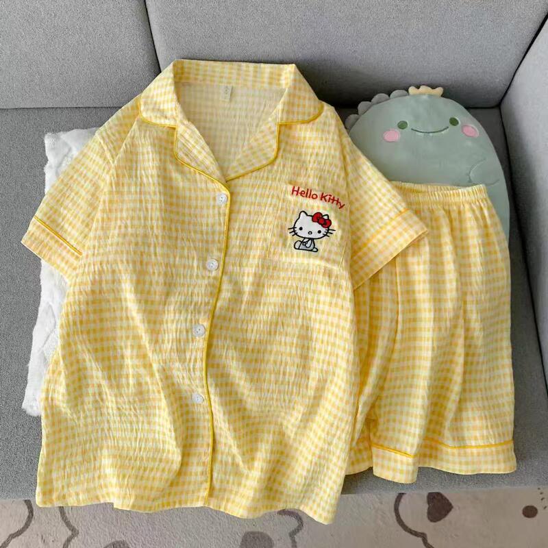 Cloud Cotton Pajamas for Women, Summer Thin Style, Bear Short-Sleeved Shorts, Cute Cartoon Design, Can Be Worn Outside, Home Wear Set Cloud Cotton Pajamas for Women, Summer Thin Style, Bear Short-Sleeved Shorts, Cute Cartoon Design, Can Be Worn Outside, Home Wear Set