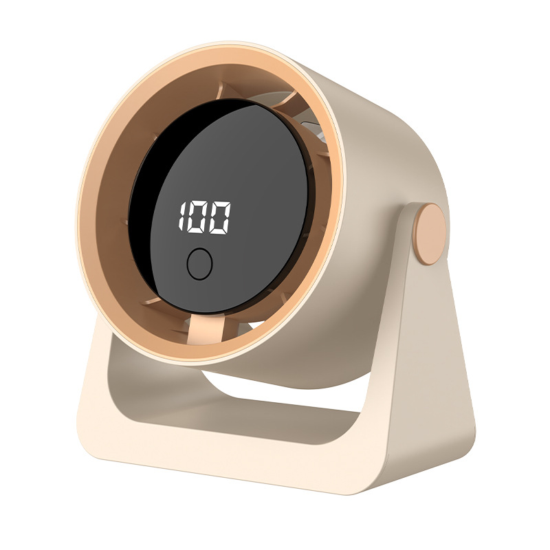 2026 nuevo pequeño ventilador de escritorio digital doméstico silencioso oficina USB recarga dormitorio ventilador de circulación de estudiantes