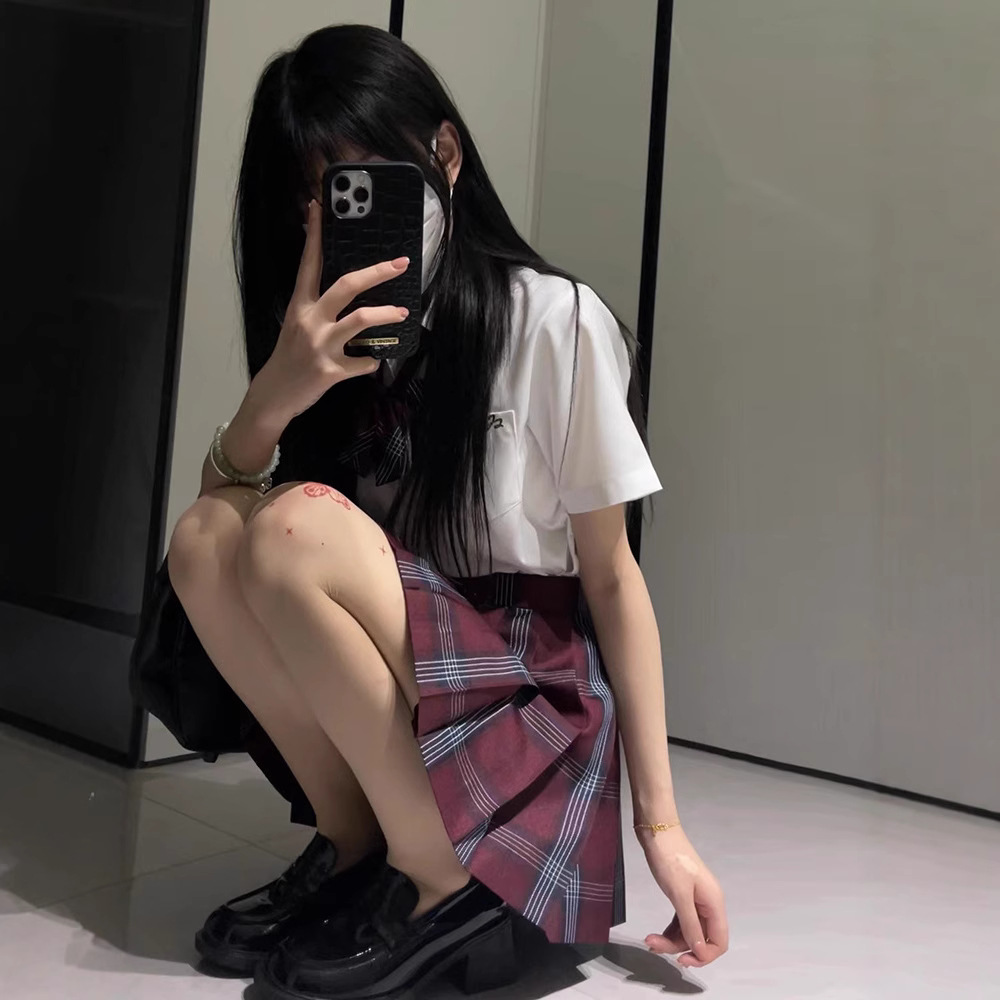 THORNY RABBIT 오리지널 반팔 JK 셔츠 가을 교복 일본 대학 스타일 학용품 감각 여성용 반팔 코너 셔츠