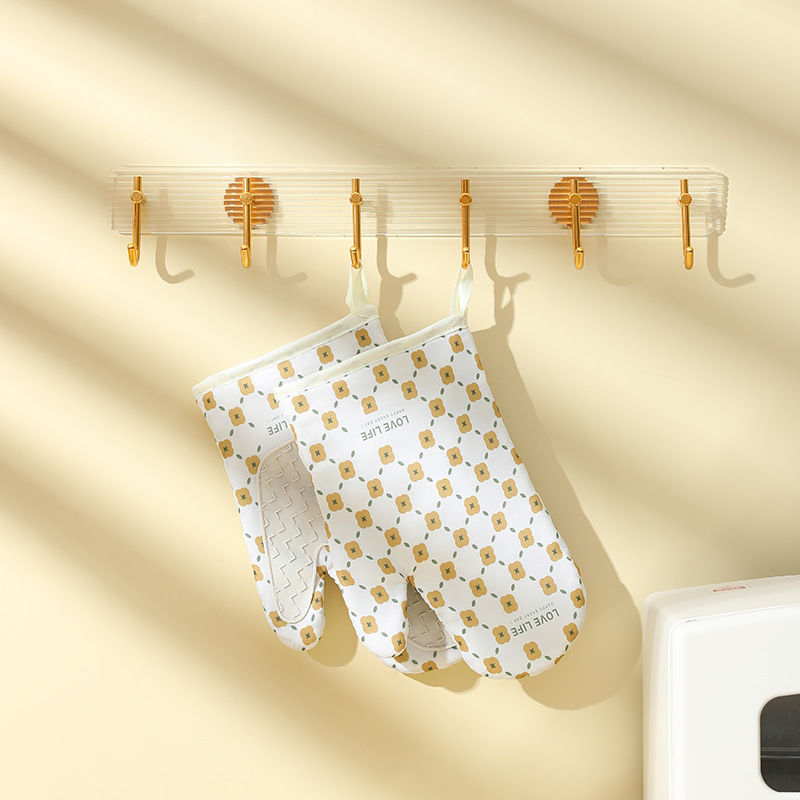 주방 두꺼운 안티 스케일 단열 장갑 오븐 실리콘 핸드 클립 가정용 전자 레인지 베이킹 고온 장갑 도매